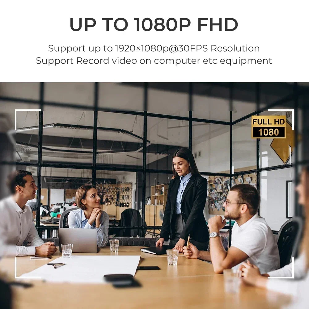 Full HD Mini 2MP USB Webcam with Interchangeable Lenses (2.8/3.7mm) | 1080P Full HD for PC, Conferencing & Security Monitoring