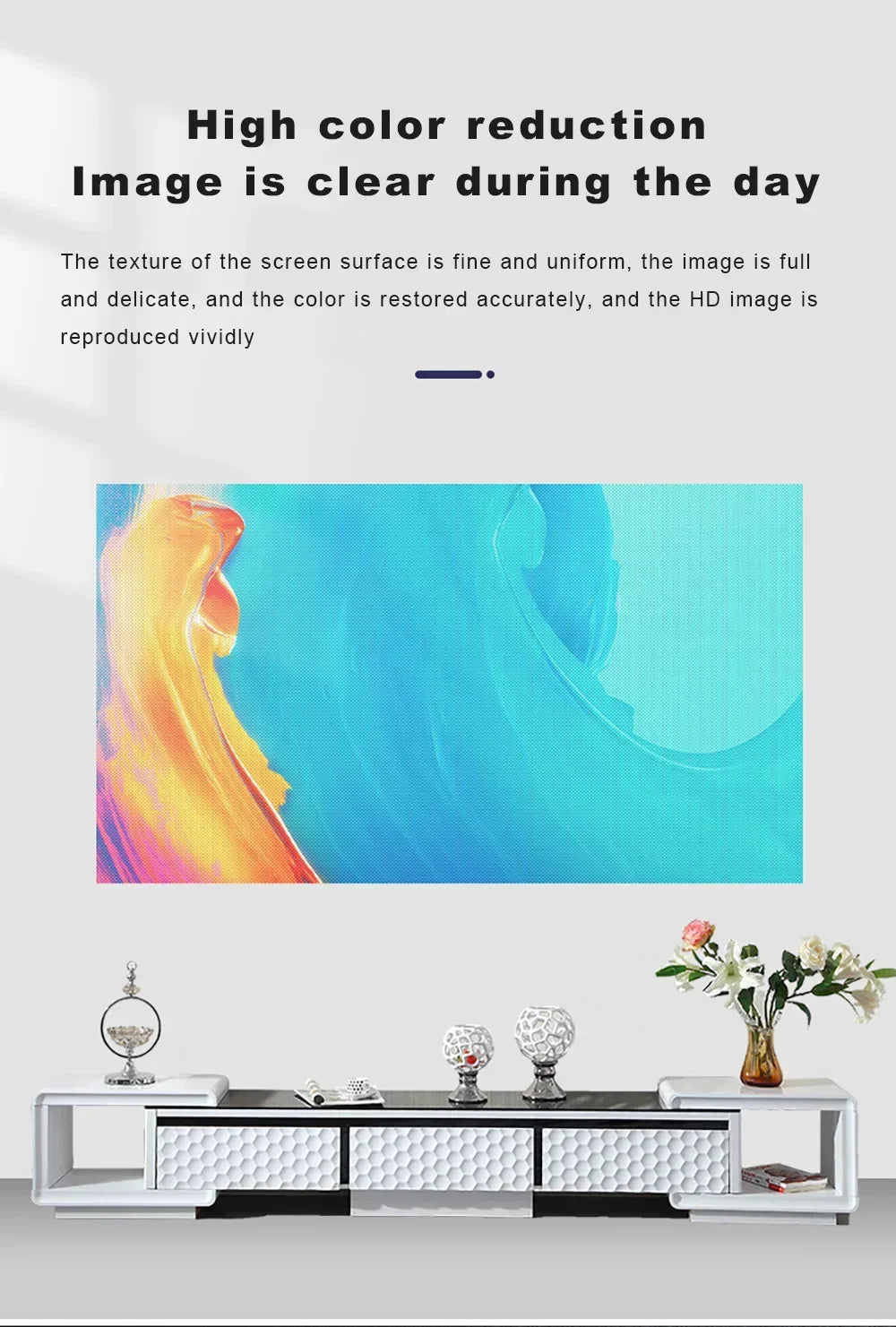 4K High-definition 16:9 Anti Light Screen Portable Home Projector, Simple Projector, Metal Material Foldable Viewing Device