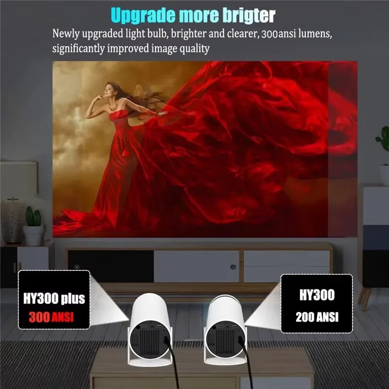 DEYSIN HY300 Plus HD Projector Portatil 4K 1280x720P Android Wifi LED Video Home Theater Cinema Phone Mini Games Proyector Movie