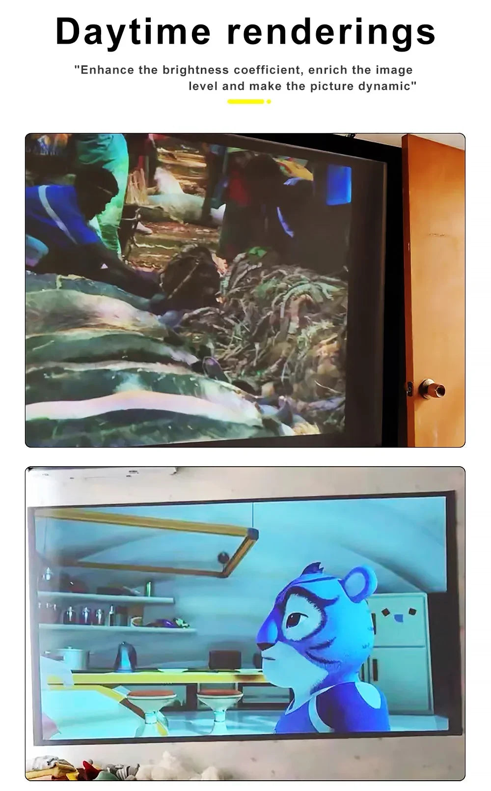 4K High-definition 16:9 Anti Light Screen Portable Home Projector, Simple Projector, Metal Material Foldable Viewing Device