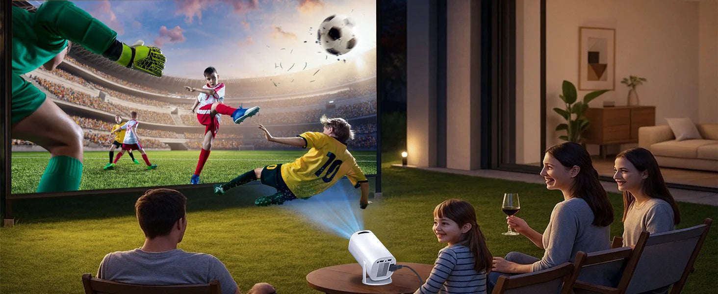 Mini Projector with WiFi & Bluetooth, 4K Support, Android System, Portable for Home Theater, Business, Gaming