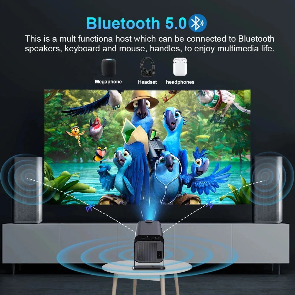 HY320 video projector 4k Native 720p Android Projectors 300ANSI Wifi Cinema Portable 180° Rotable 1080p Upgrated HY300