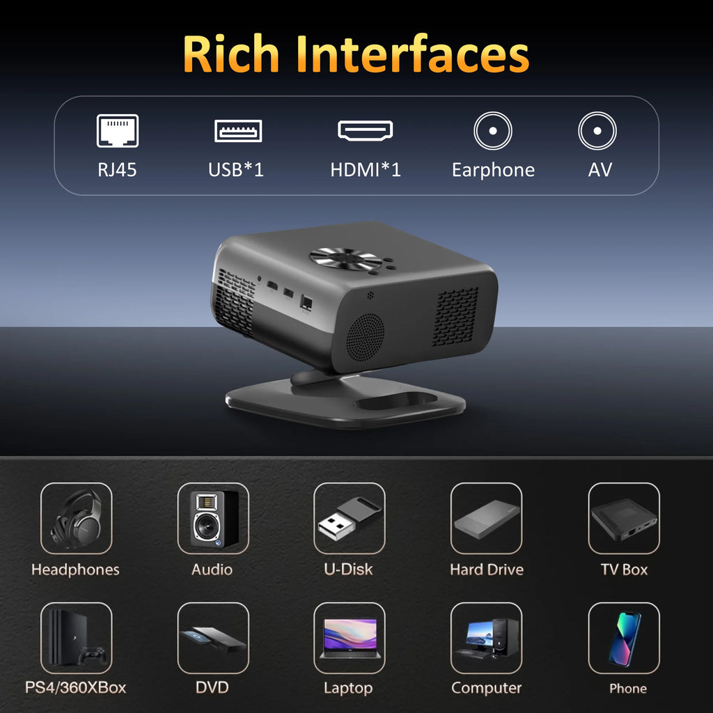 HORLAT M4 25000Lumens Portable Proyector Android12 Mini Projector 4K 64G Auto Focus Keystone Full HD 1080P 3D Home Theater WiFi6