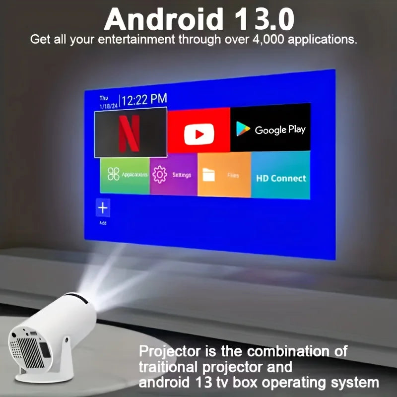 DEYSIN HY300 Plus HD Projector Portatil 4K 1280x720P Android Wifi LED Video Home Theater Cinema Phone Mini Games Proyector Movie