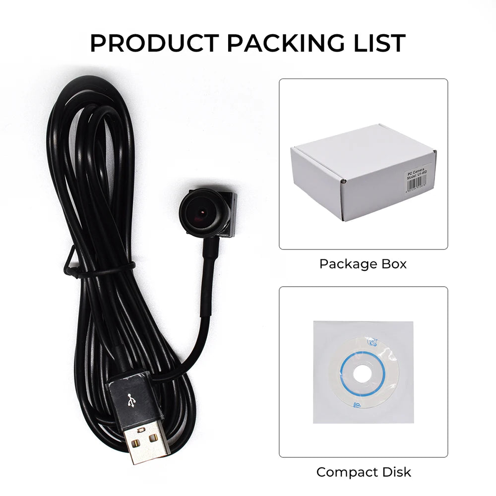 Full HD Mini 2MP USB Webcam with Interchangeable Lenses (2.8/3.7mm) | 1080P Full HD for PC, Conferencing & Security Monitoring