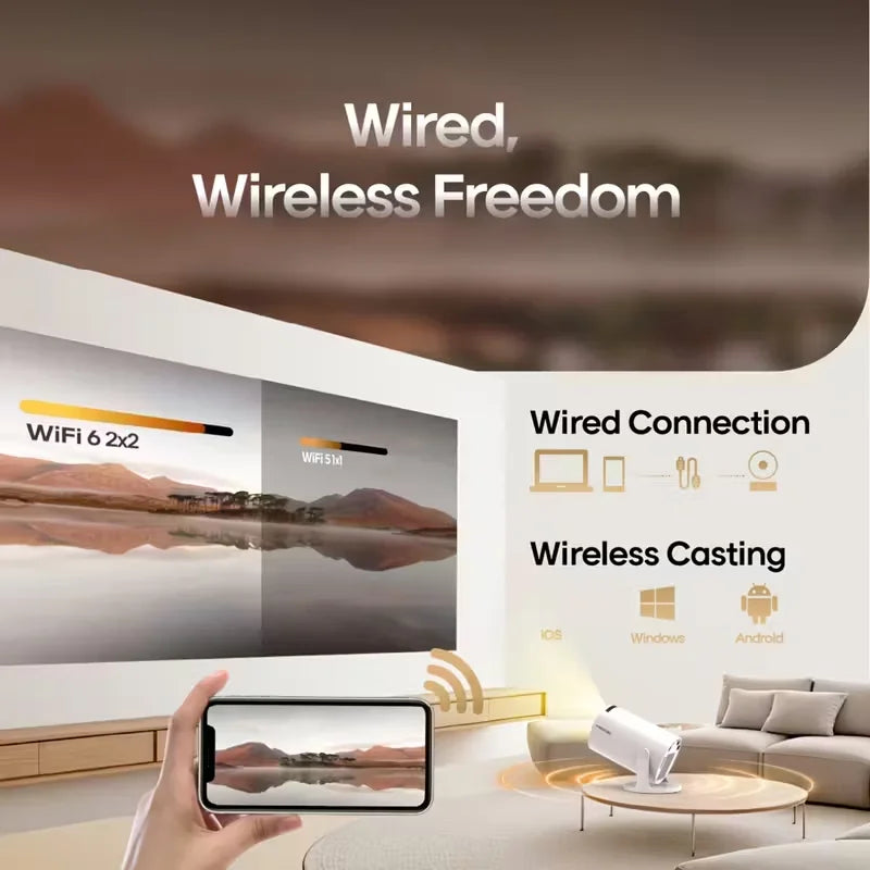 DEYSIN HY300 Plus HD Projector Portatil 4K 1280x720P Android Wifi LED Video Home Theater Cinema Phone Mini Games Proyector Movie