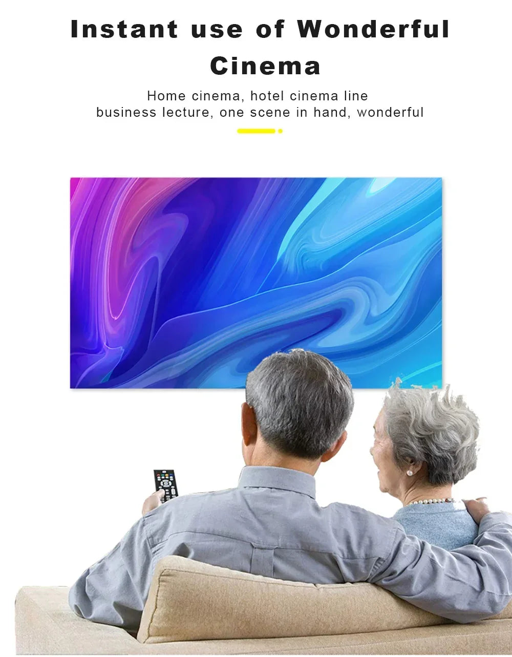 4K High-definition 16:9 Anti Light Screen Portable Home Projector, Simple Projector, Metal Material Foldable Viewing Device