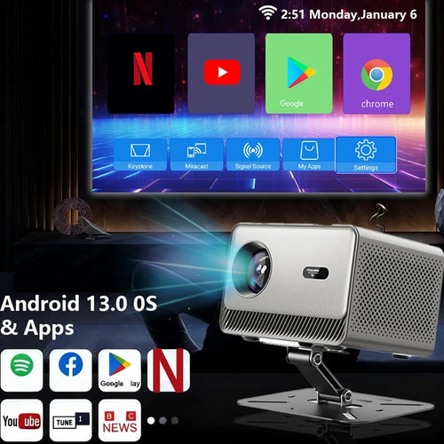 30000 Lumens 4K UHD Projector Laser Focus Android 12 WiFi 1080P Full HD Home Theater Movie Projector For Netflix M10 PLUS