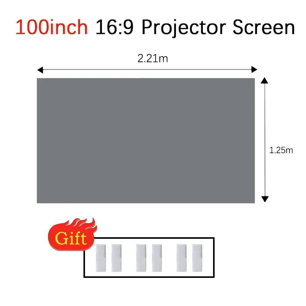 4K High-definition 16:9 Anti Light Screen Portable Home Projector, Simple Projector, Metal Material Foldable Viewing Device
